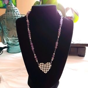Heart Amethyst Necklace & Bracelet